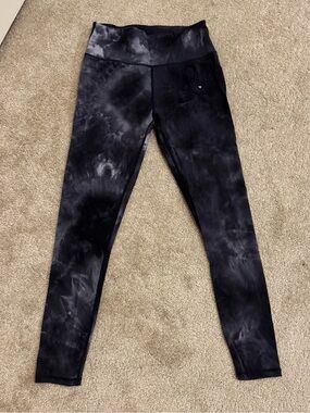 Love Fitness Black Tie-Dye High-Waist Leggings
